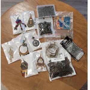 Jewelry Making Supplies Bronze Hoops Charms Bail Spacer Crafts Necklace Earrings